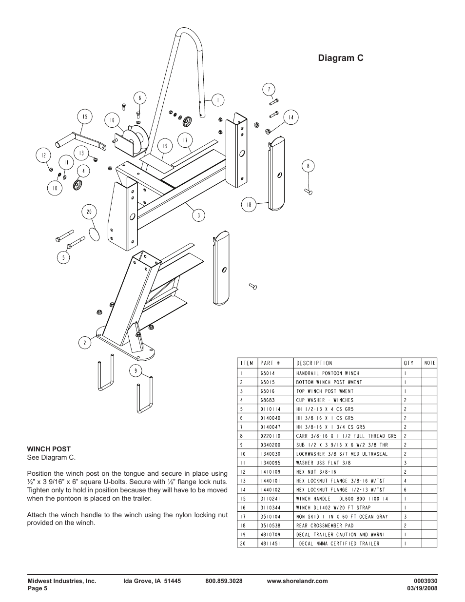 Diagram c | ShoreLand'r PT1922B User Manual | Page 5 / 8