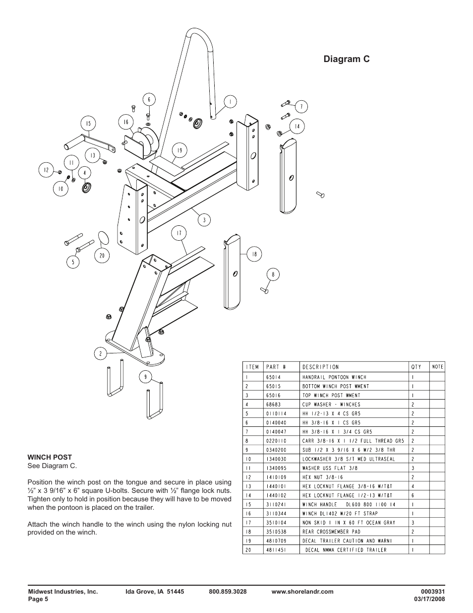 Diagram c | ShoreLand'r PT1925AB User Manual | Page 5 / 8