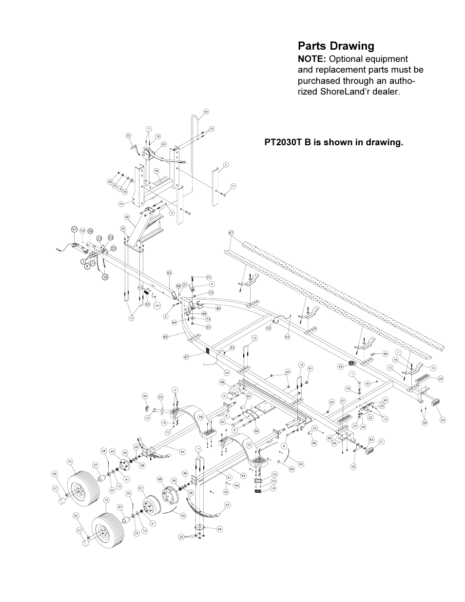 Parts drawing | ShoreLand'r PT2030TB User Manual | Page 3 / 4