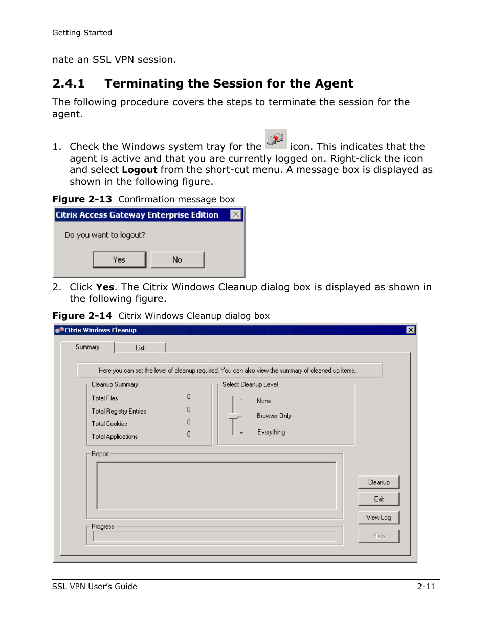 1 terminating the session for the agent -11, 1 terminating the session for the agent | Citrix Systems 9000 Series User Manual | Page 19 / 67