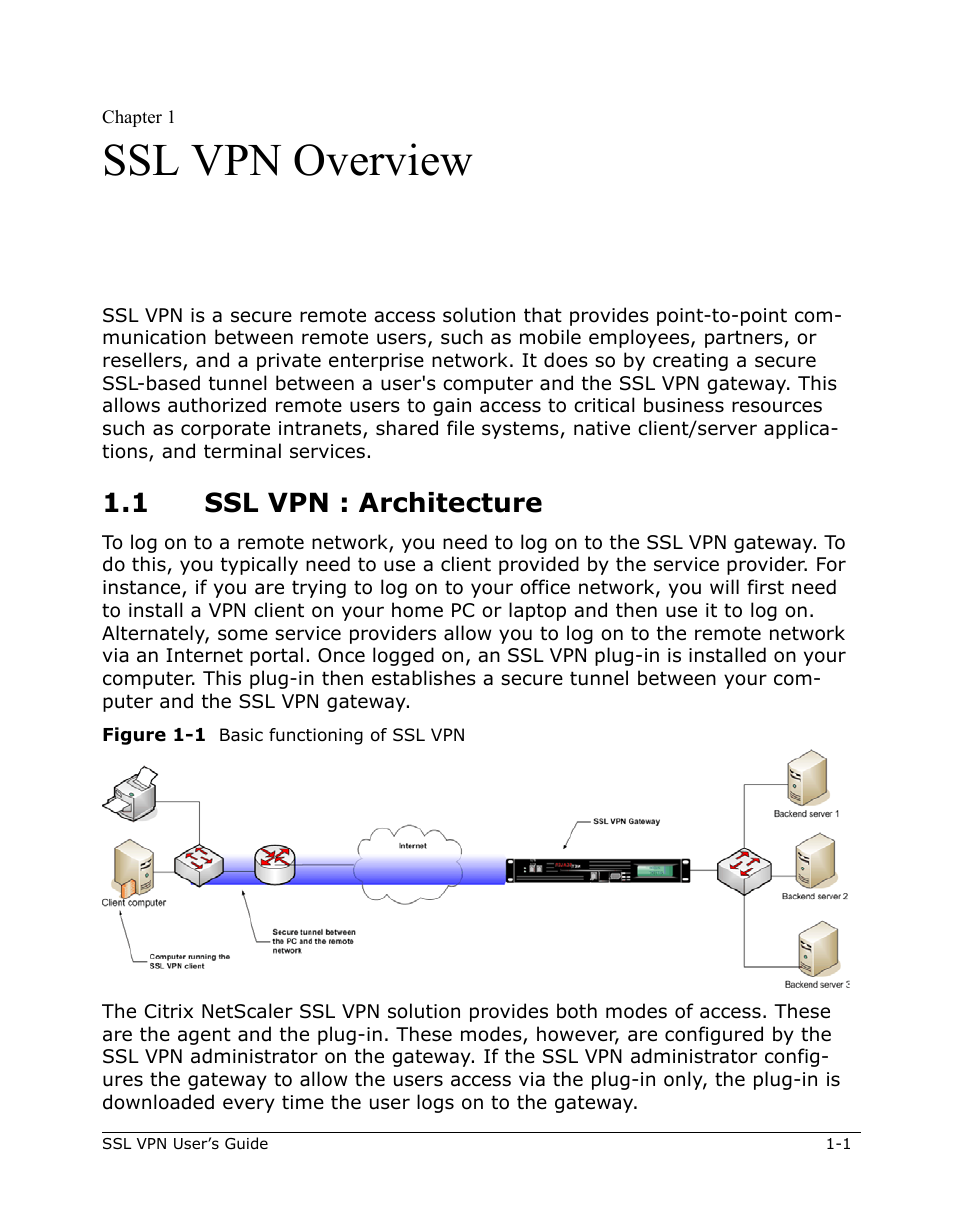 Ssl vpn overview, 1 ssl vpn : architecture | Citrix Systems 9000 Series User Manual | Page 7 / 67