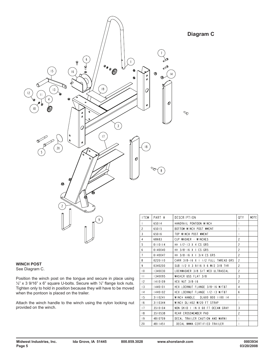 Diagram c | ShoreLand'r PT2122B User Manual | Page 5 / 8