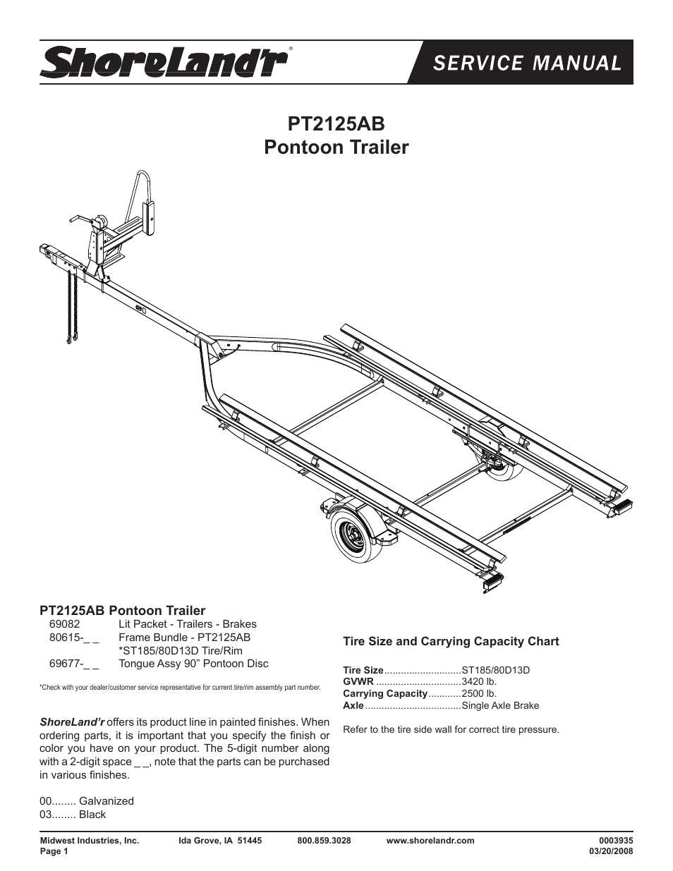 ShoreLand'r PT2125AB User Manual | 8 pages