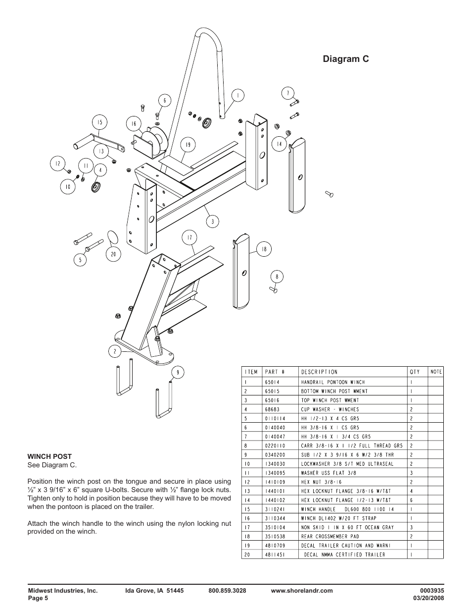 Diagram c | ShoreLand'r PT2125AB User Manual | Page 5 / 8