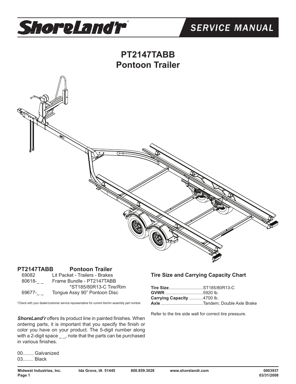 ShoreLand'r PT2147TABB User Manual | 10 pages