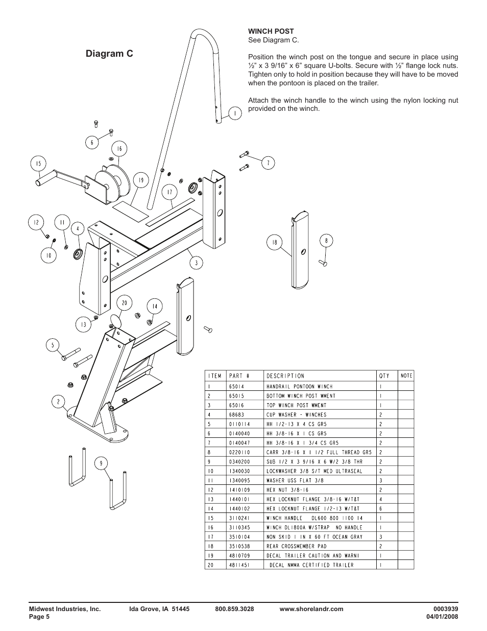 Diagram c | ShoreLand'r PT2147TBB User Manual | Page 5 / 10