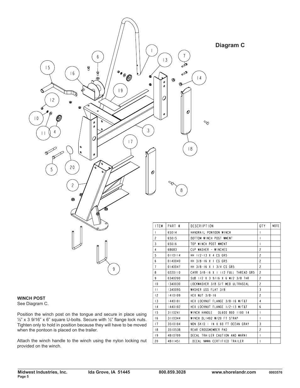 Diagram c | ShoreLand'r PT22S User Manual | Page 5 / 8