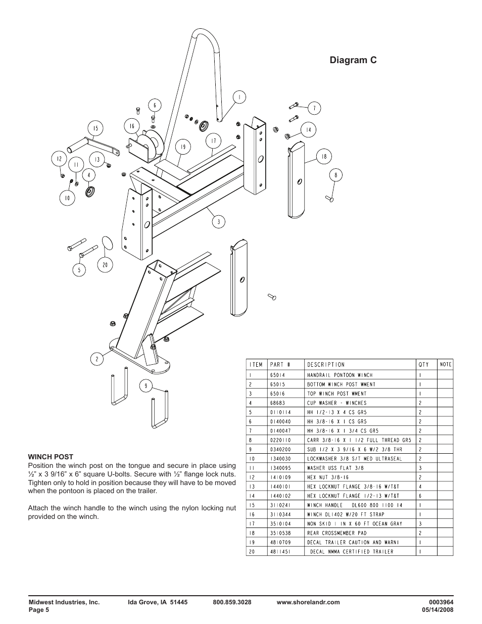 Diagram c | ShoreLand'r PT2325AB User Manual | Page 5 / 10