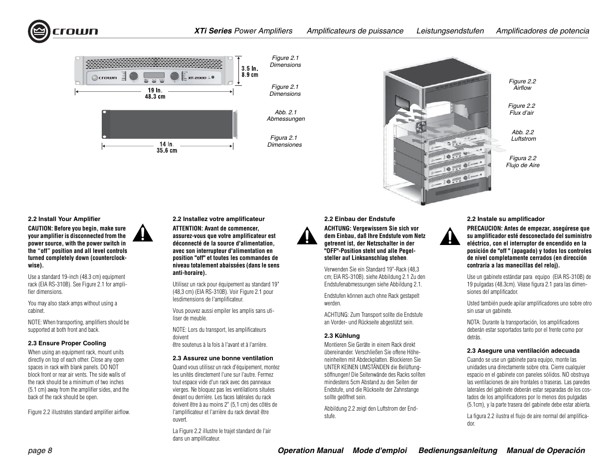 Crown Audio XTi 4000 User Manual | Page 8 / 44