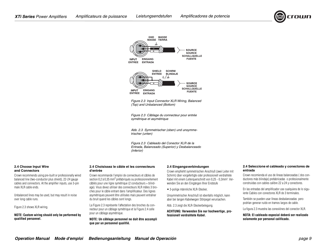 Crown Audio XTi 4000 User Manual | Page 9 / 44