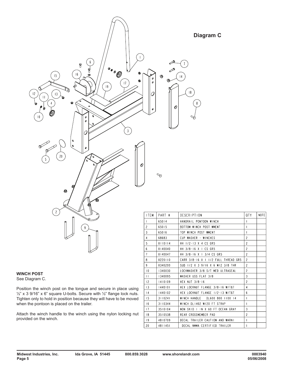 Diagram c | ShoreLand'r PT2347TB User Manual | Page 5 / 12