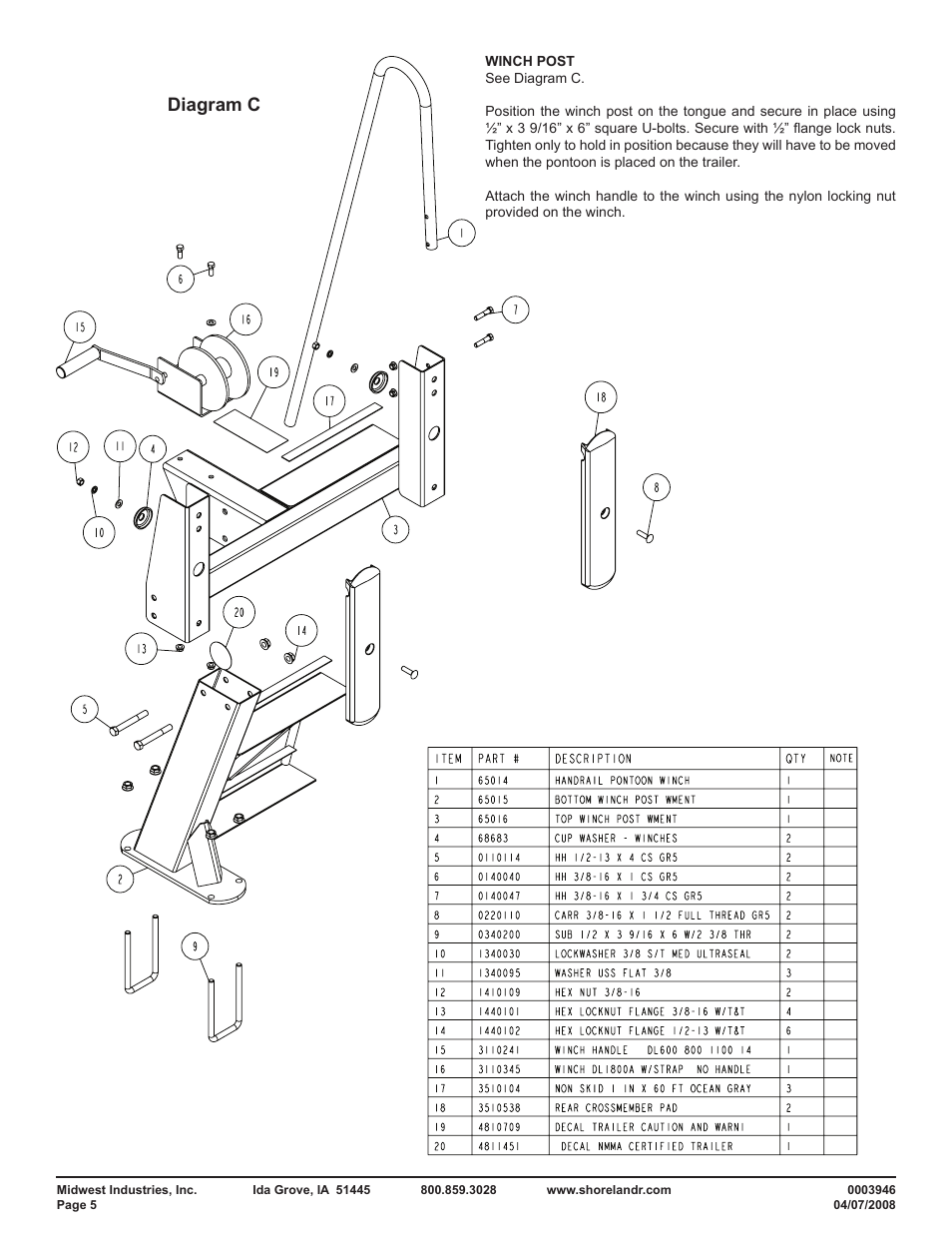 Diagram c | ShoreLand'r PT2547TB User Manual | Page 5 / 10