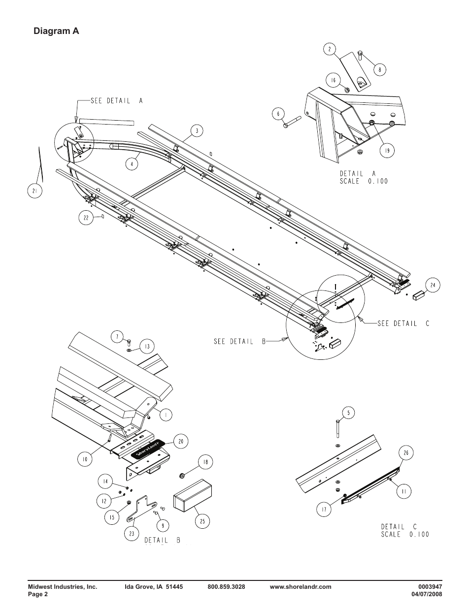 Diagram a | ShoreLand'r PT2547TBB User Manual | Page 2 / 10