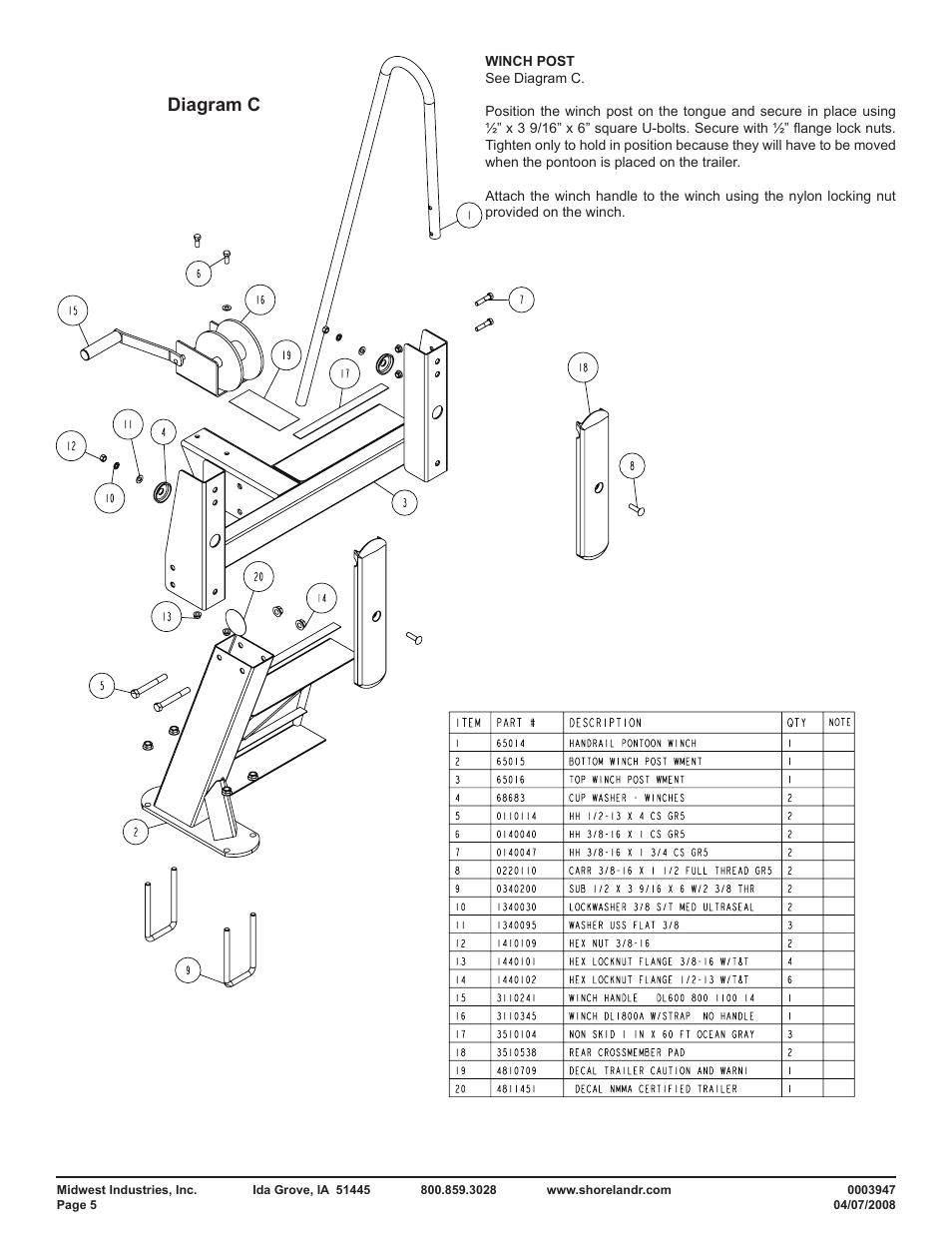 Diagram c | ShoreLand'r PT2547TBB User Manual | Page 5 / 10