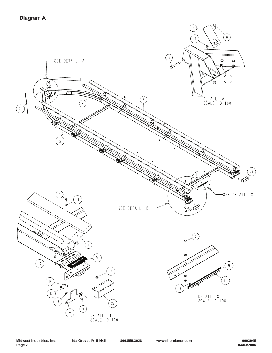 Diagram a | ShoreLand'r PT2555TABB User Manual | Page 2 / 10