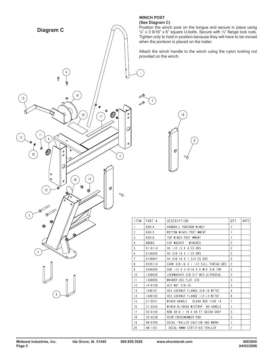 Diagram c | ShoreLand'r PT2555TABB User Manual | Page 5 / 10