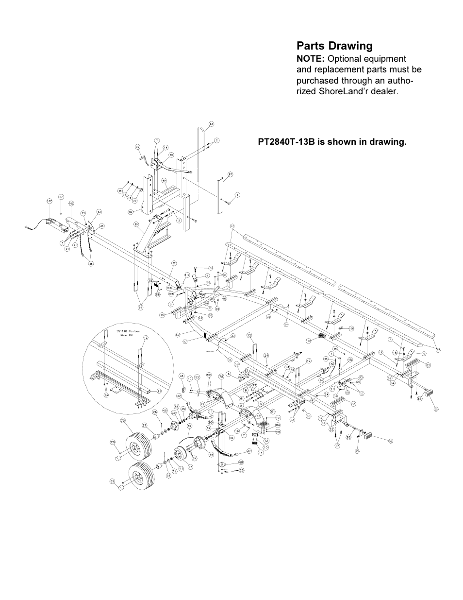 Parts drawing | ShoreLand'r PT2840T-13B User Manual | Page 3 / 4