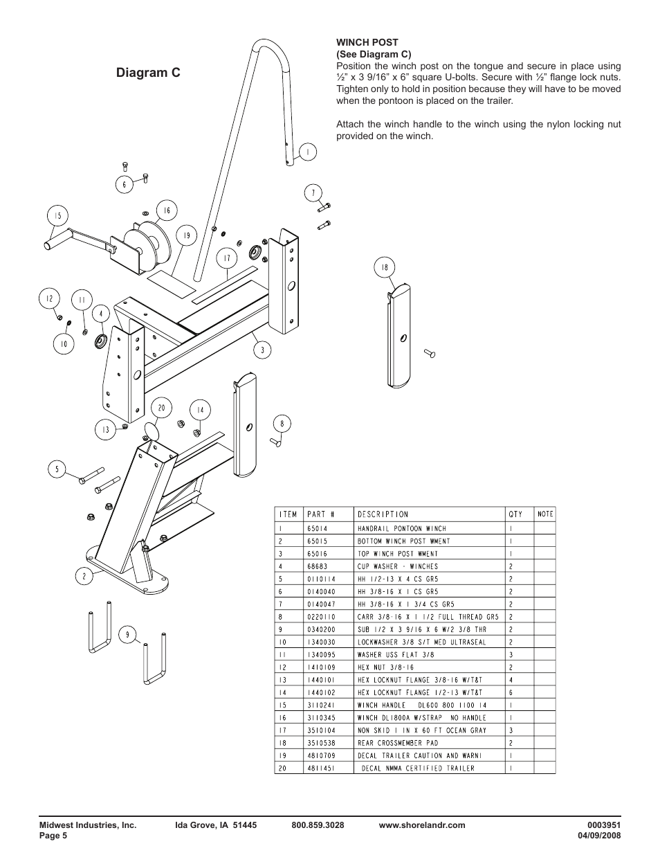 Diagram c | ShoreLand'r PT2947TBB User Manual | Page 5 / 10