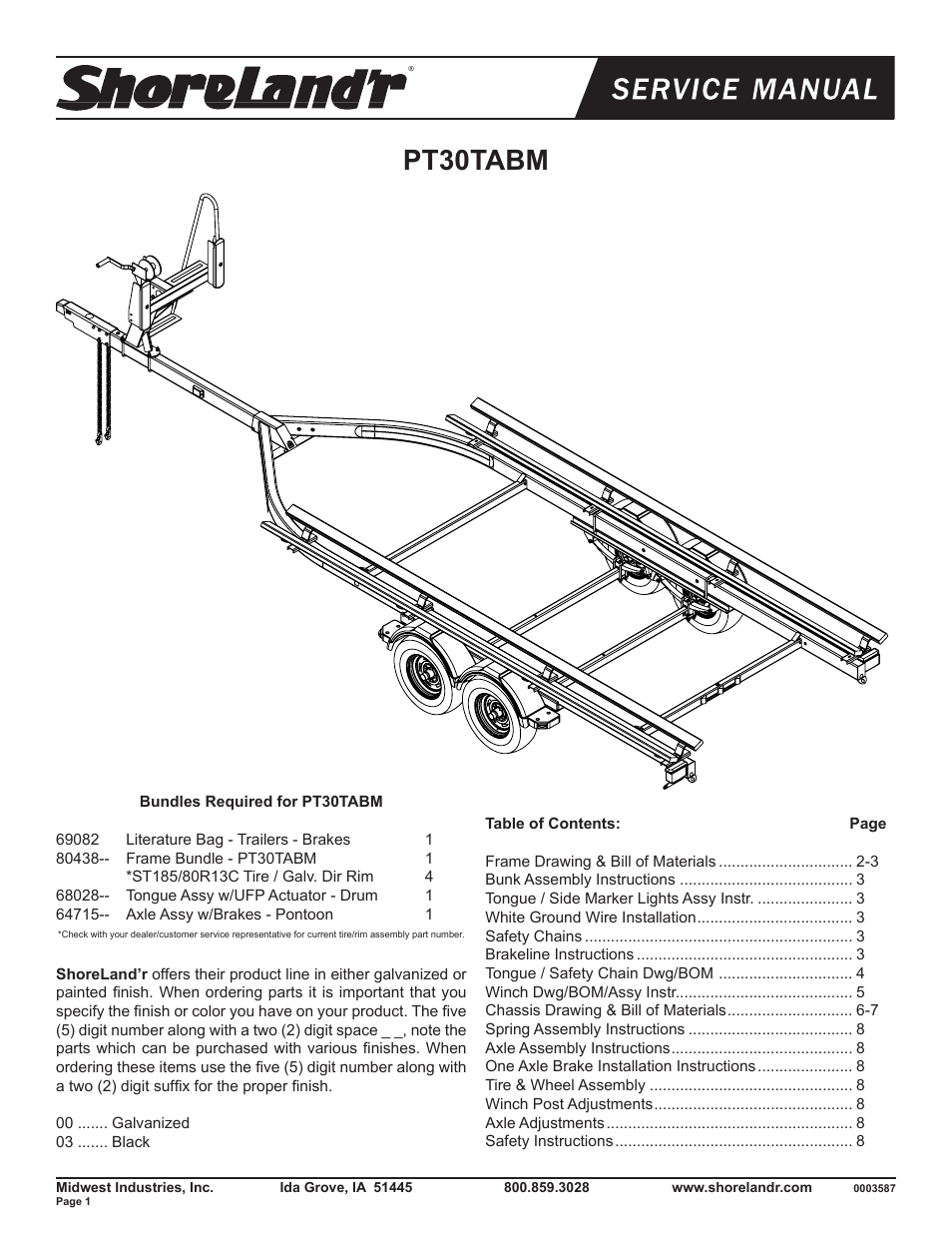 ShoreLand'r PT30TABM User Manual | 8 pages