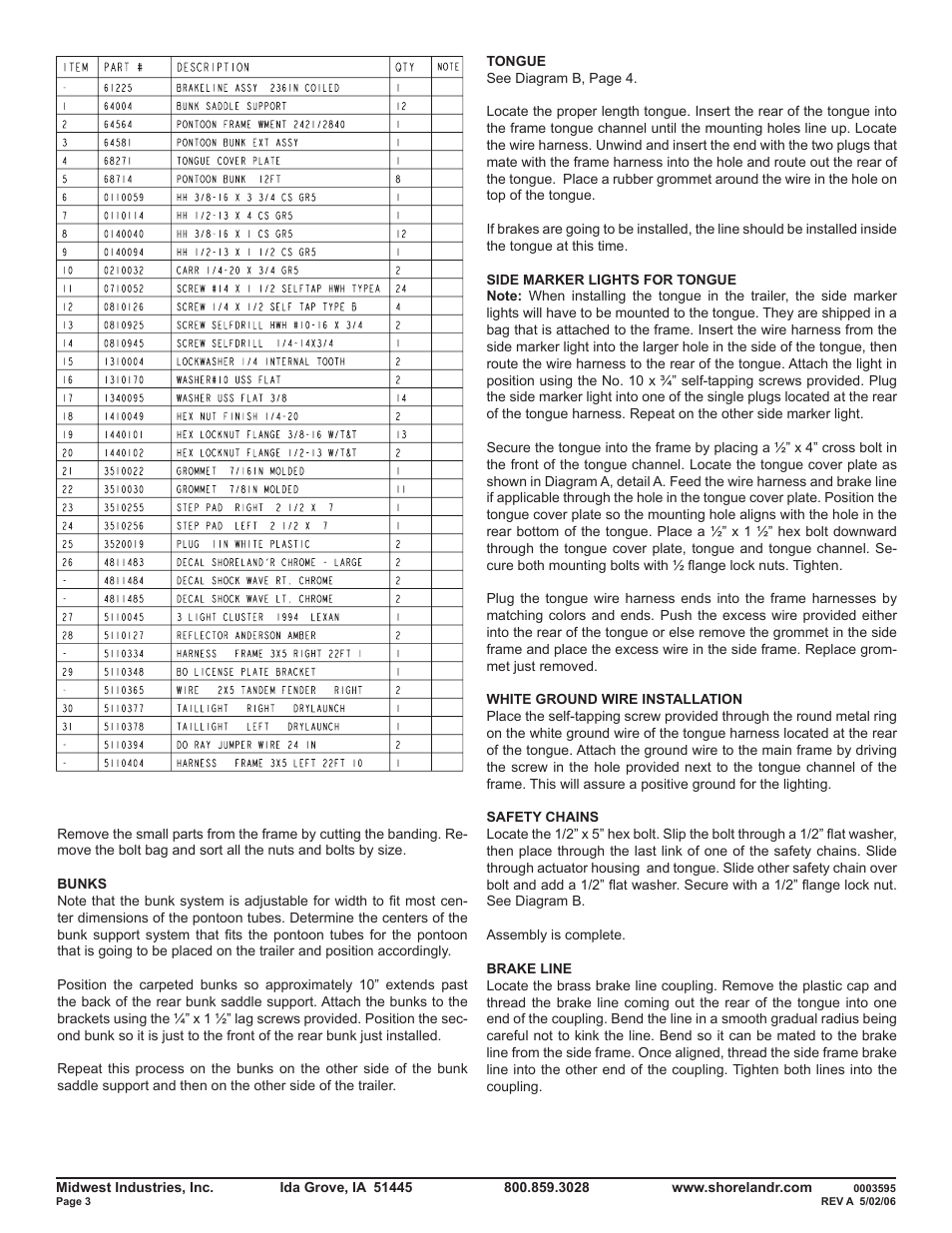 ShoreLand'r PT47TABXL User Manual | Page 3 / 10