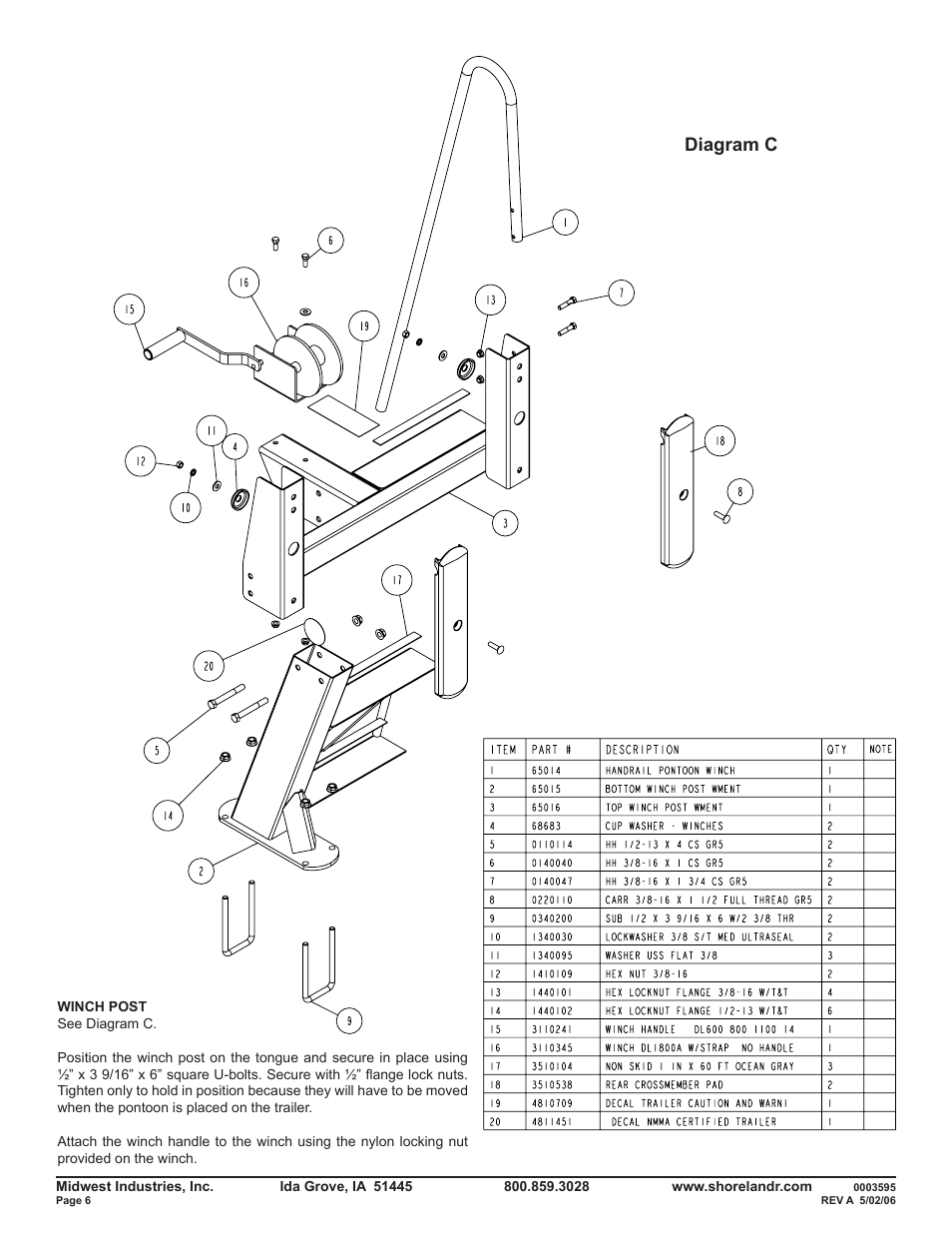 Diagram c | ShoreLand'r PT47TABXL User Manual | Page 6 / 10