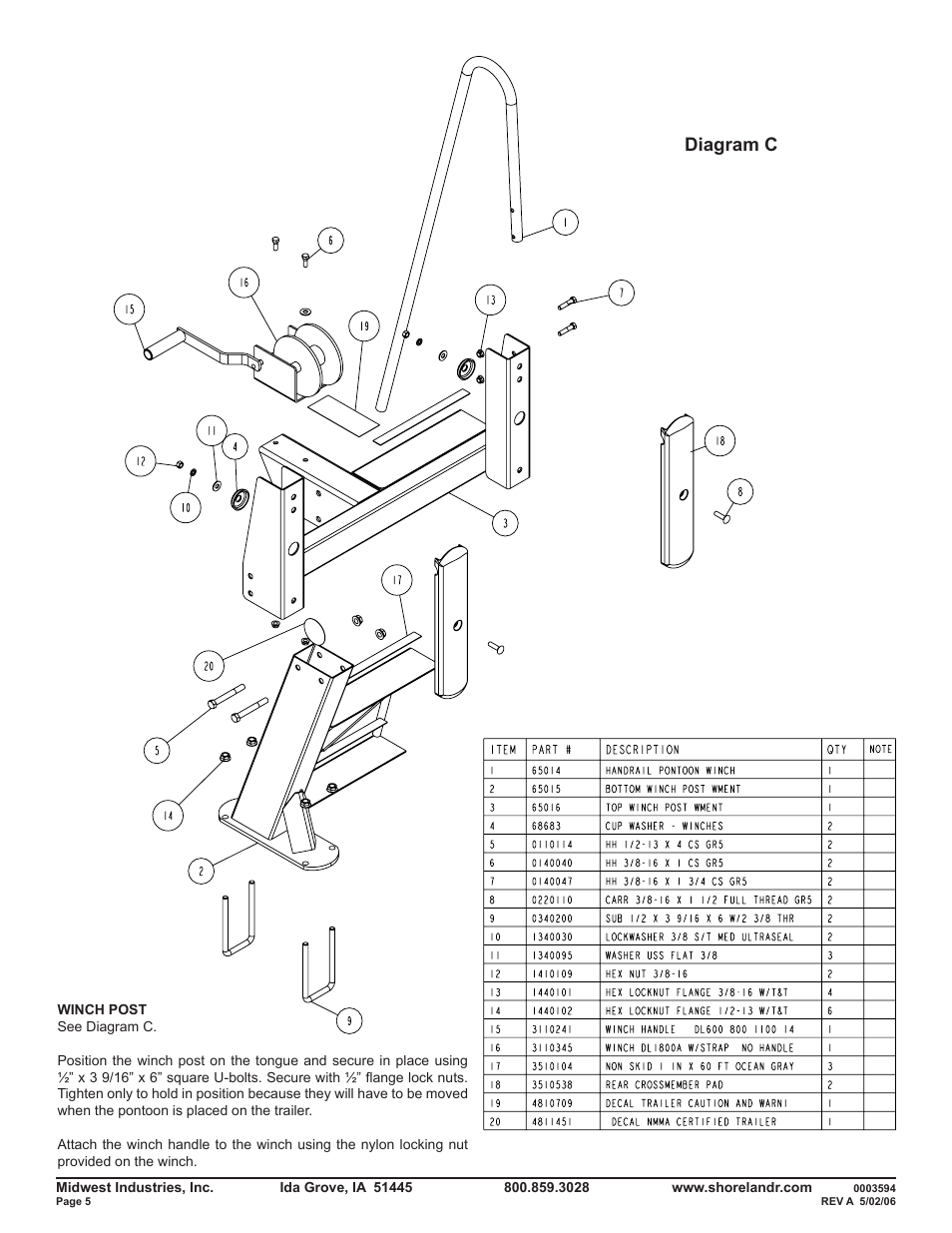 Diagram c | ShoreLand'r PT47TBBL User Manual | Page 5 / 10