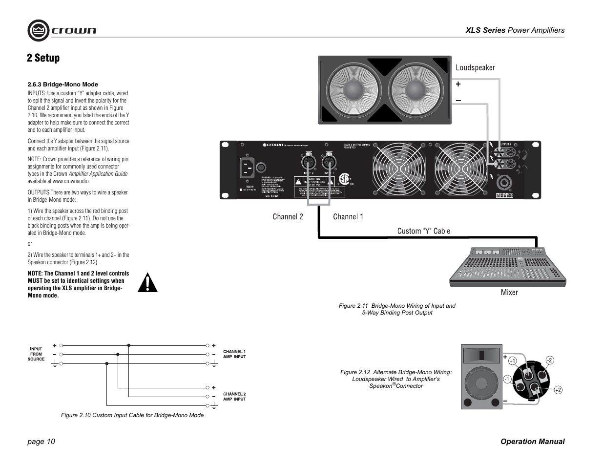 2 setup | Crown Audio XLS Series 202 User Manual | Page 10 / 28