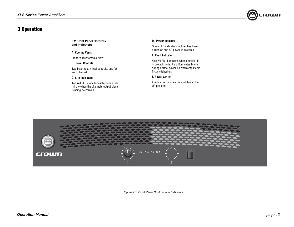 3 operation | Crown Audio XLS Series 202 User Manual | Page 13 / 28