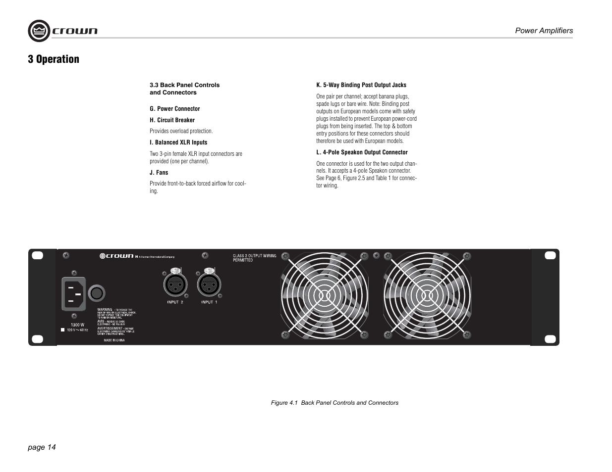 3 operation | Crown Audio XLS Series 202 User Manual | Page 14 / 28