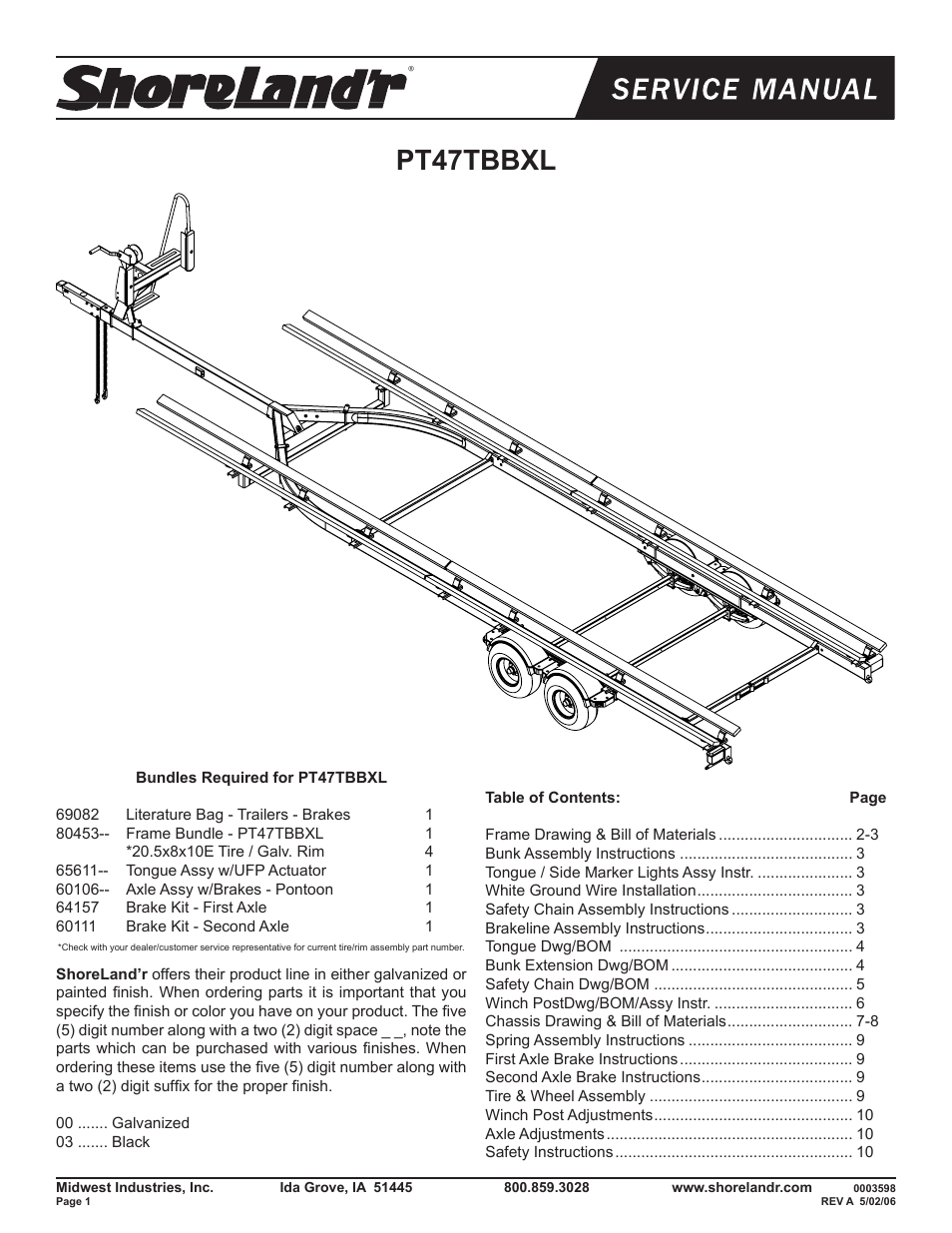 ShoreLand'r PT47TBBXL User Manual | 10 pages