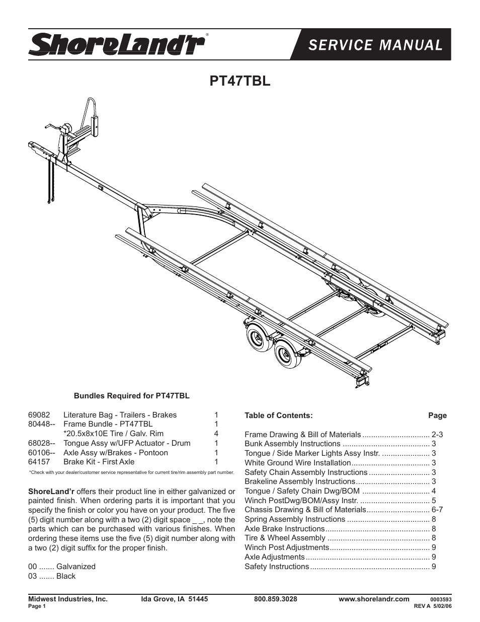 ShoreLand'r PT47TBL User Manual | 10 pages