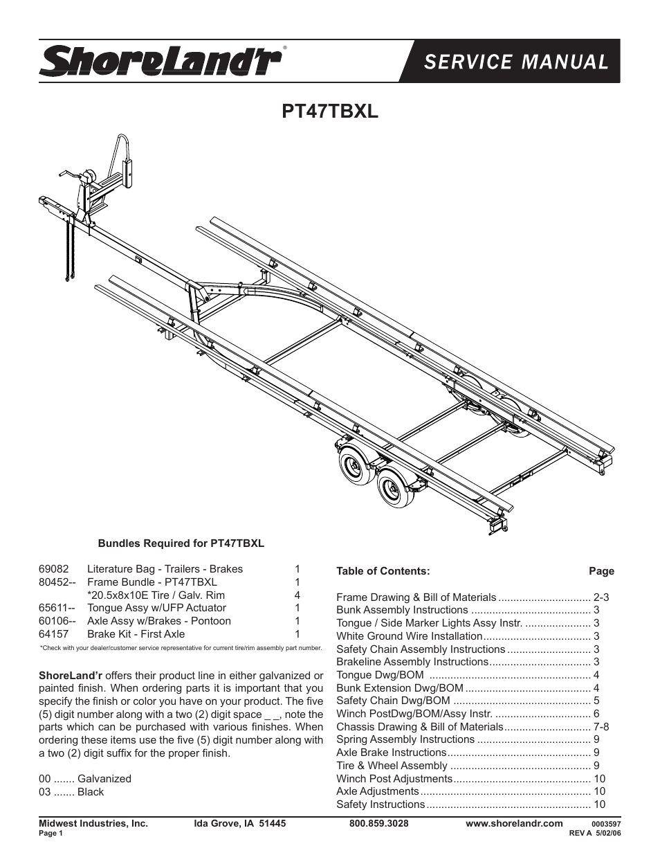 ShoreLand'r PT47TBXL User Manual | 10 pages