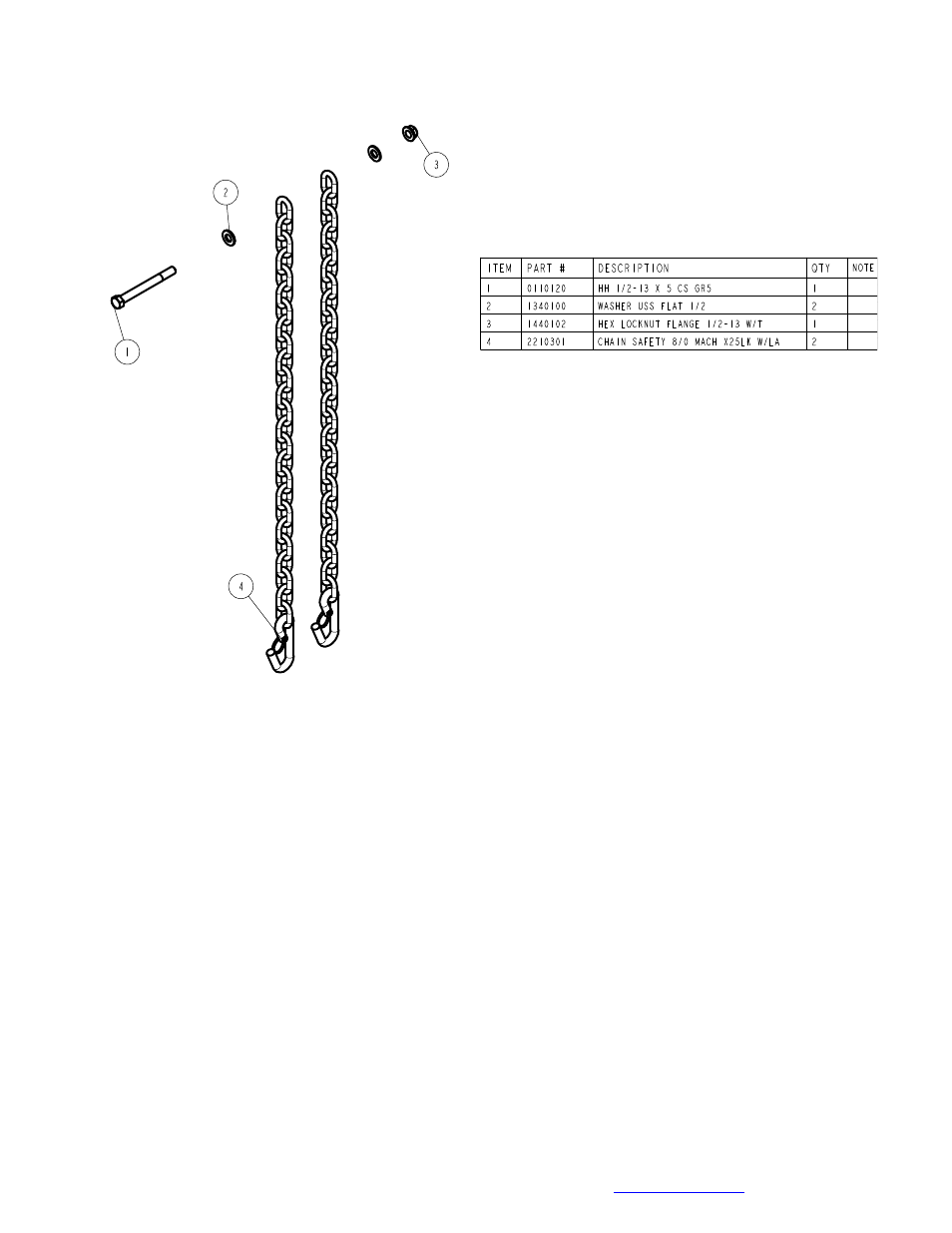 Safety chains, Winch post installation | ShoreLand'r SLIB55TBBL User Manual | Page 5 / 14