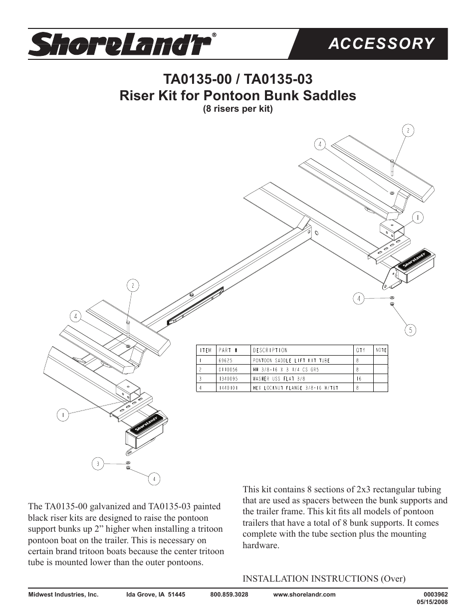ShoreLand'r TA0135 User Manual | 2 pages