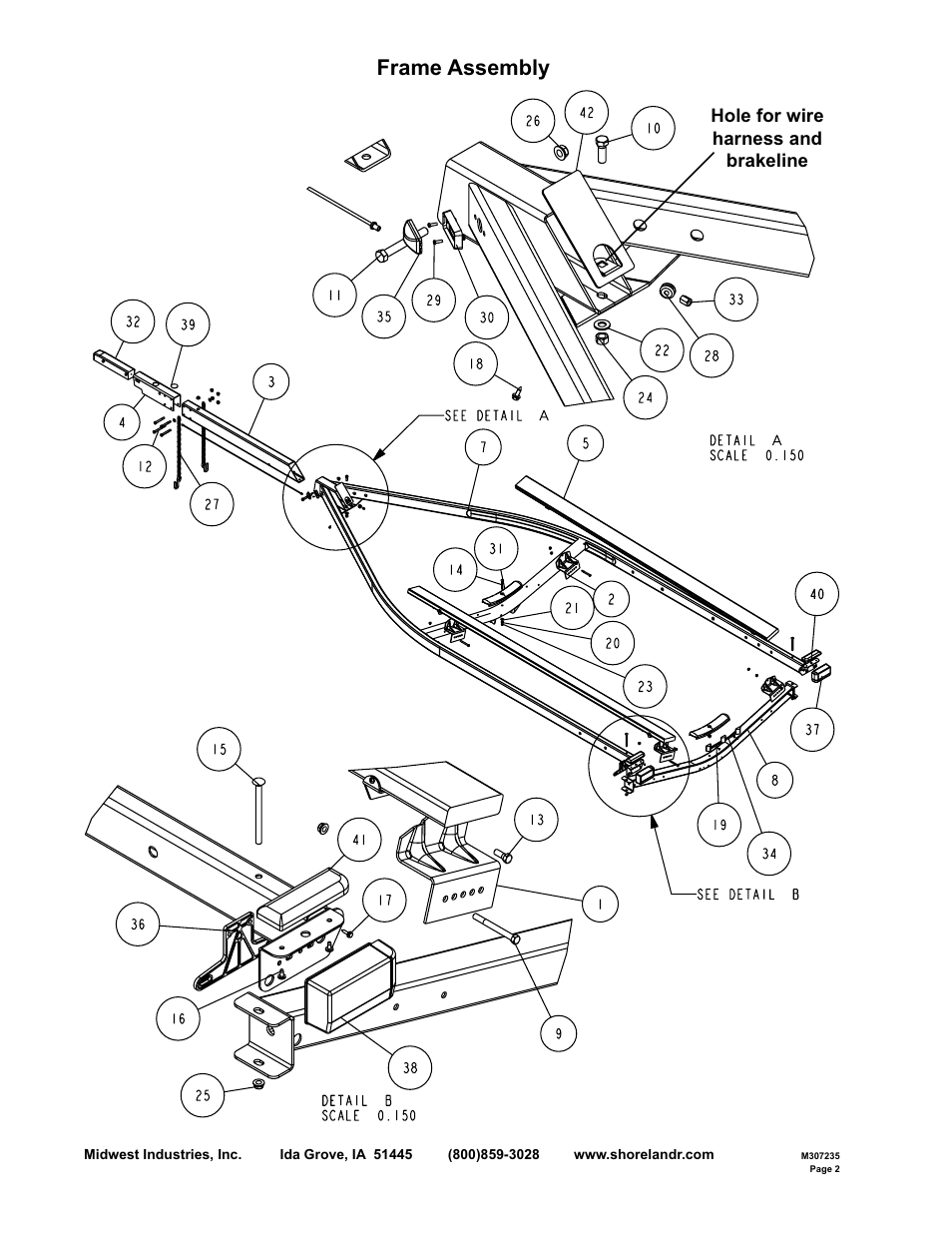 Frame assembly | ShoreLand'r BJVBLW User Manual | Page 2 / 8