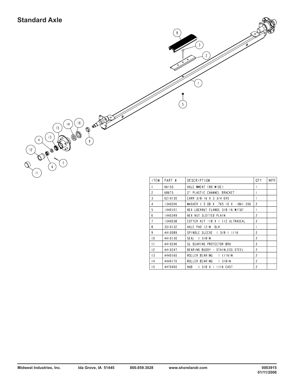 Standard axle | ShoreLand'r BRB40TBLW V.1 User Manual | Page 10 / 10