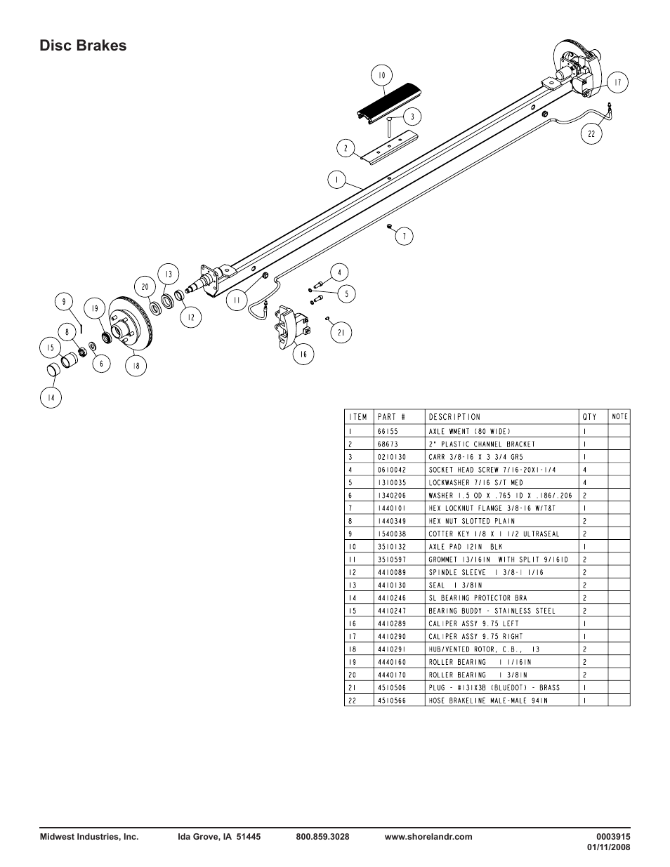Disc brakes | ShoreLand'r BRB40TBLW V.1 User Manual | Page 9 / 10