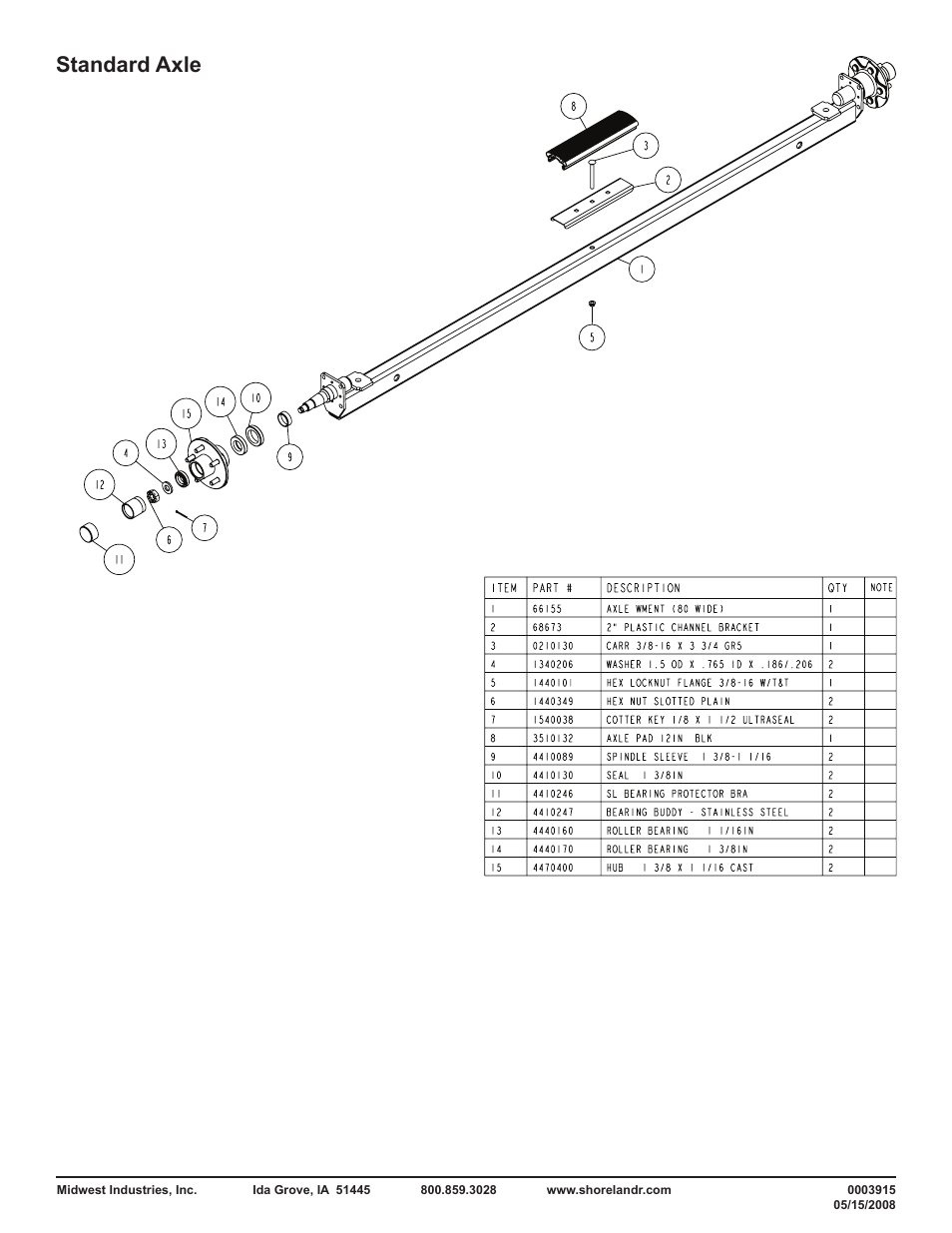 Standard axle | ShoreLand'r BRB40TBLW V.2 User Manual | Page 10 / 10