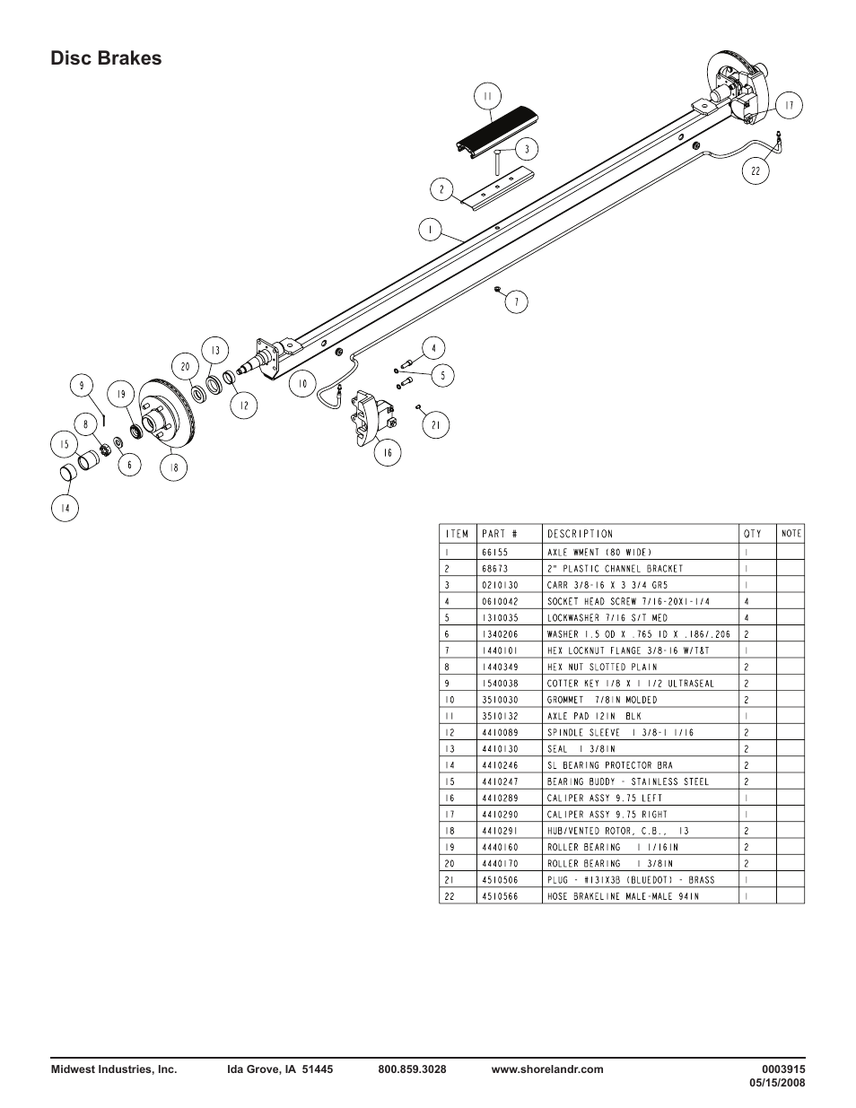 Disc brakes | ShoreLand'r BRB40TBLW V.2 User Manual | Page 9 / 10