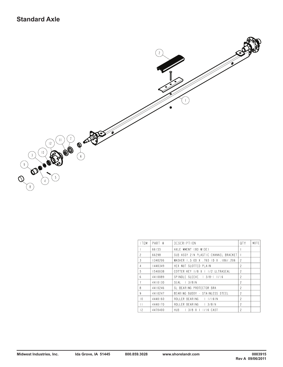 Standard axle | ShoreLand'r BRB40TBLW V.3 User Manual | Page 10 / 10