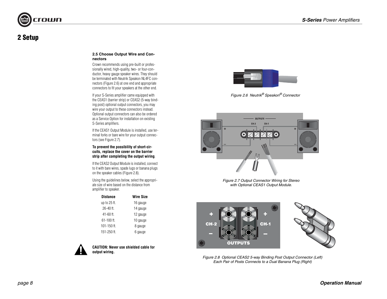 2 setup | Crown Audio S Series User Manual | Page 8 / 28