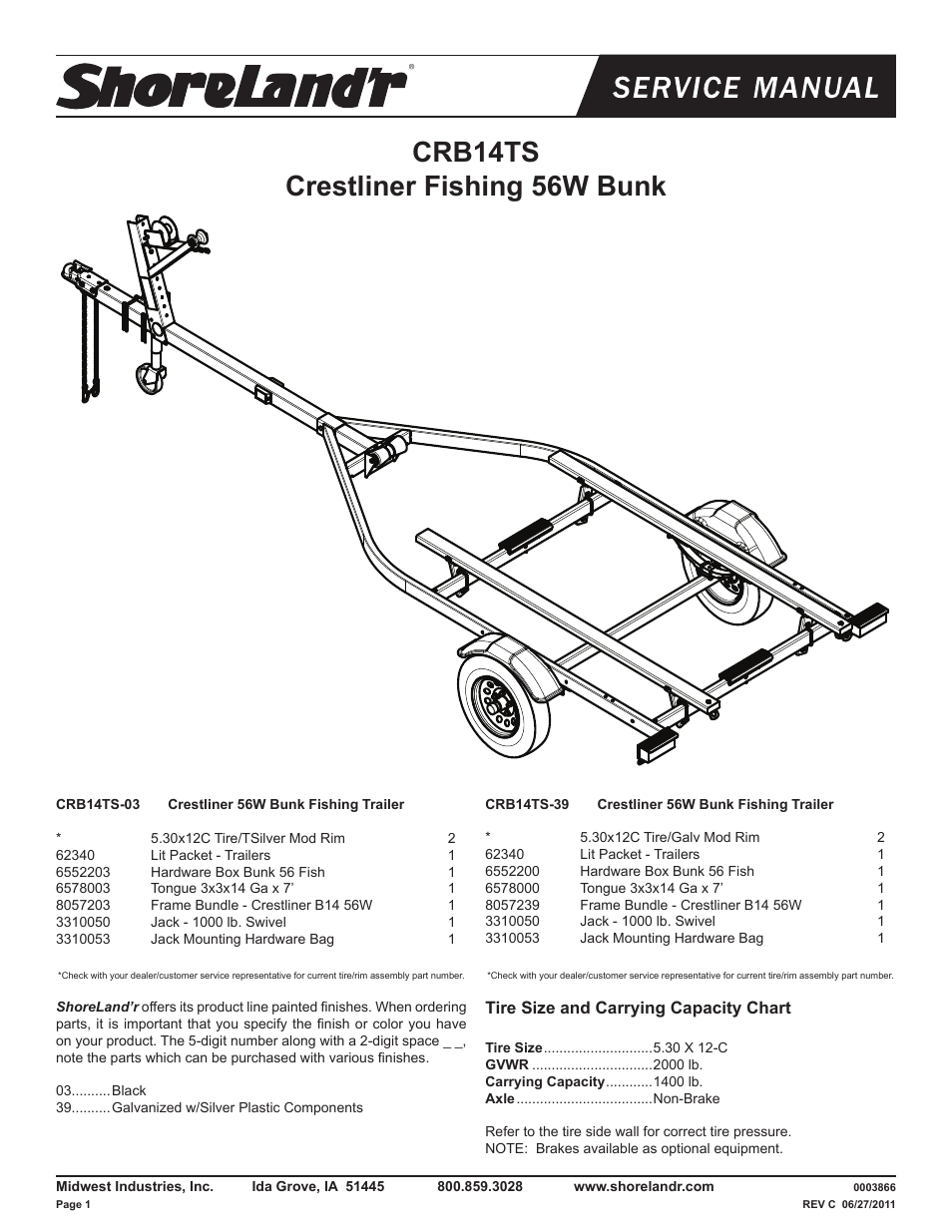 ShoreLand'r CRB14TS V.1 User Manual | 6 pages