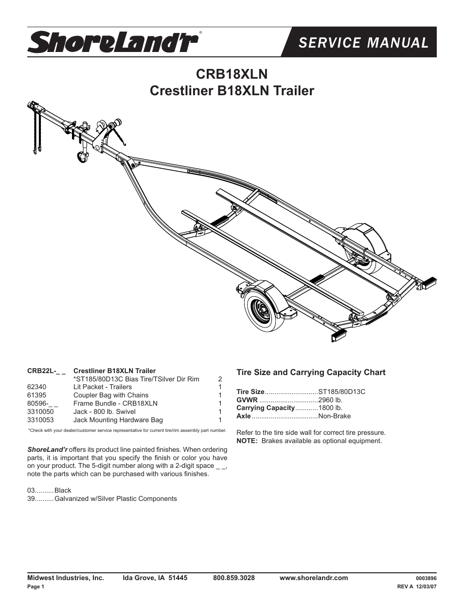 ShoreLand'r CRB18XLN V.1 User Manual | 8 pages