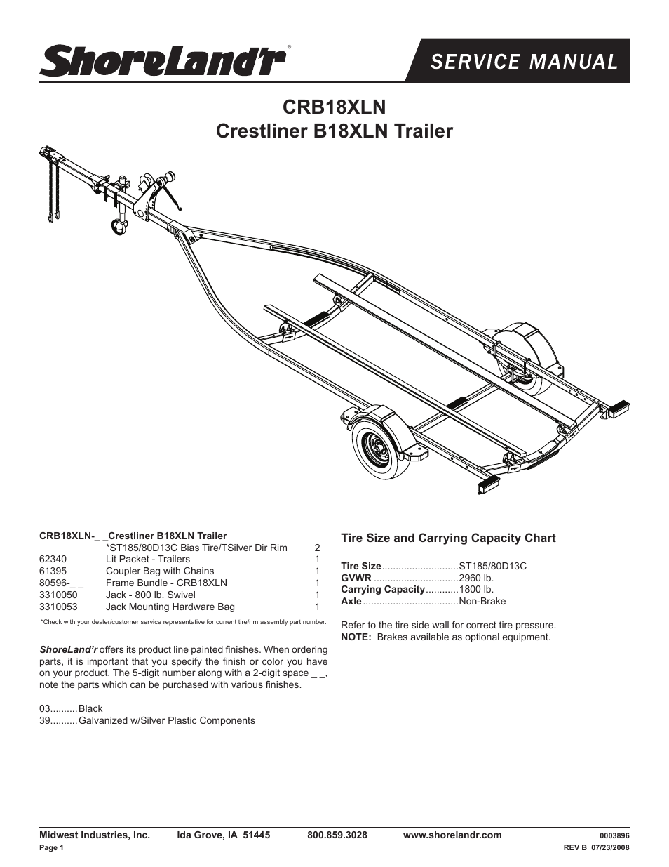 ShoreLand'r CRB18XLN V.2 User Manual | 8 pages