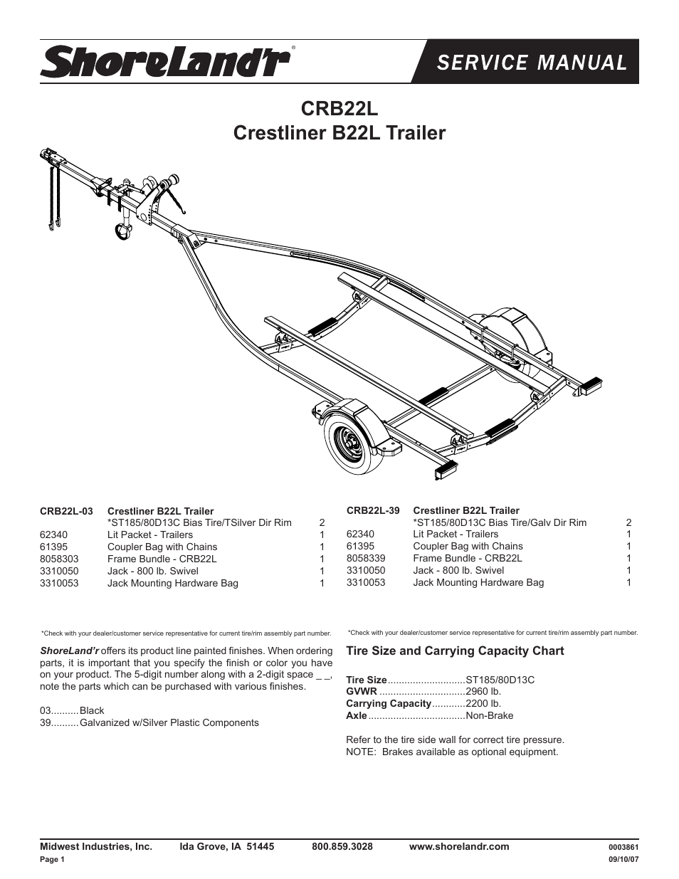 ShoreLand'r CRB22L User Manual | 8 pages