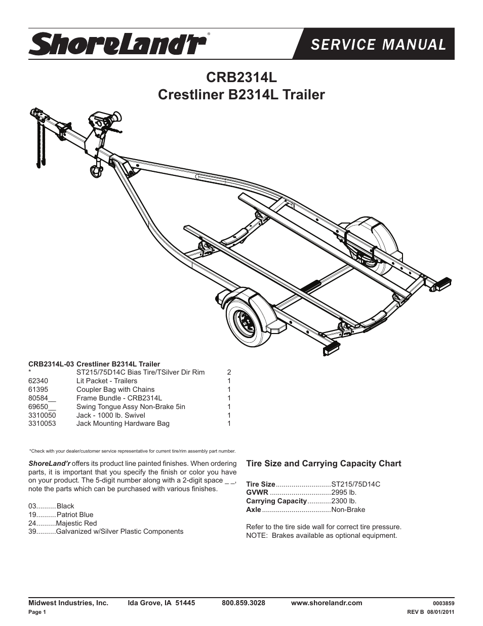 ShoreLand'r CRB2314L V.1 User Manual | 9 pages