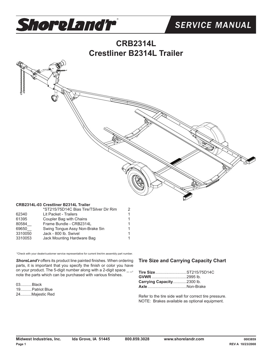 ShoreLand'r CRB2314L V.2 User Manual | 9 pages