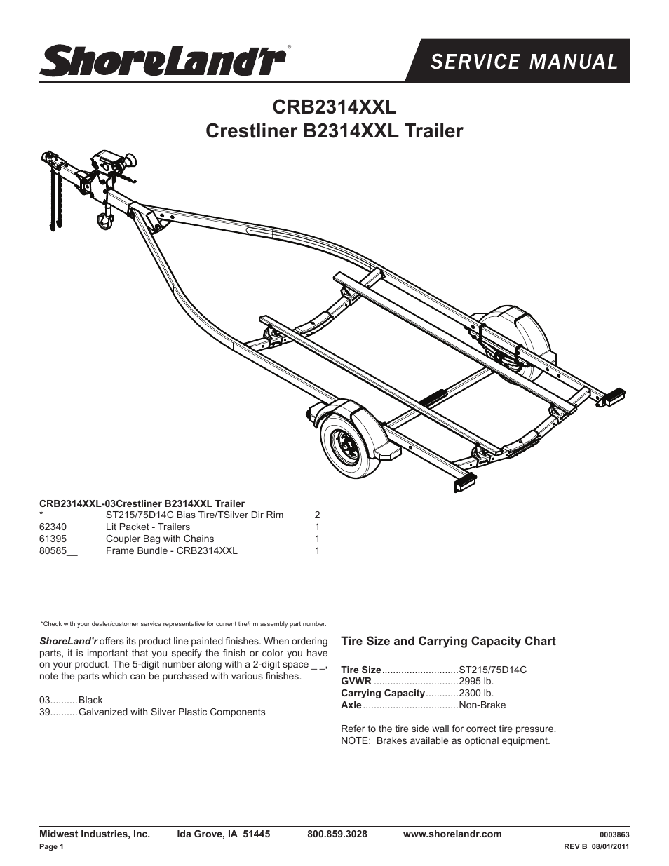ShoreLand'r CRB2314XXL User Manual | 9 pages