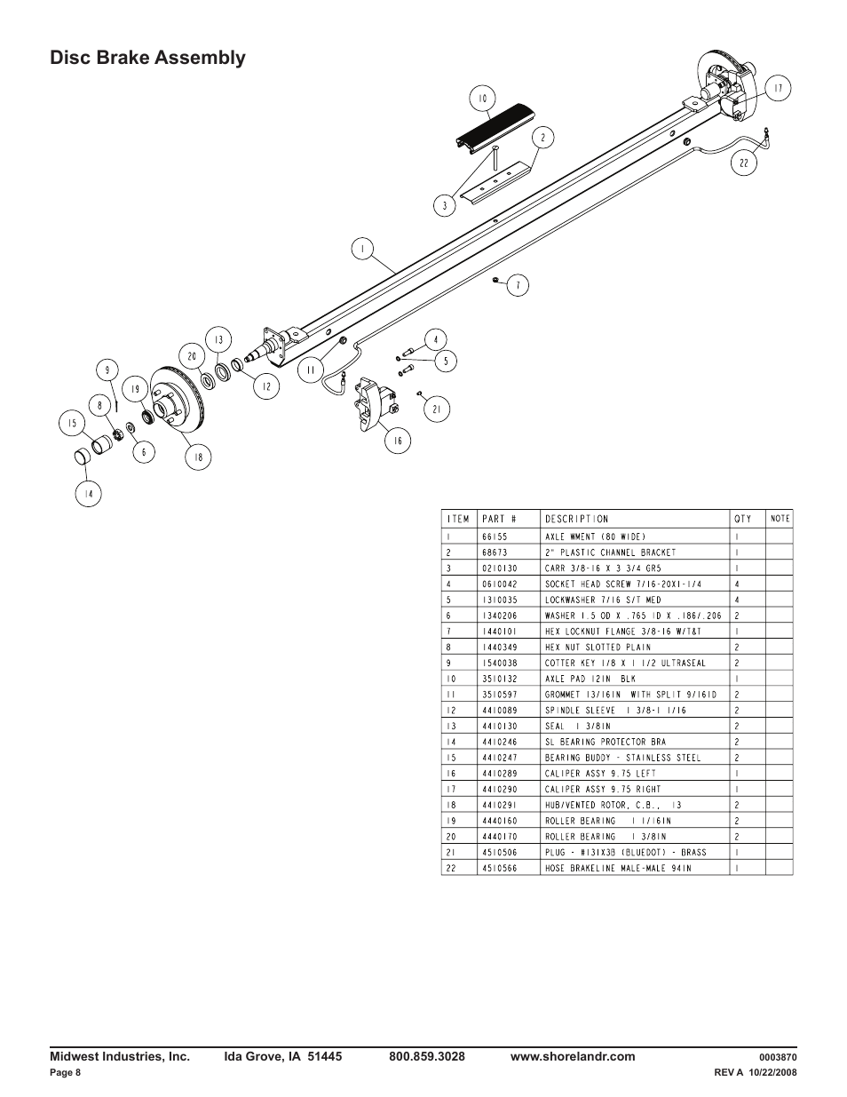 Disc brake assembly | ShoreLand'r CRB30CBLW V.1 User Manual | Page 8 / 10