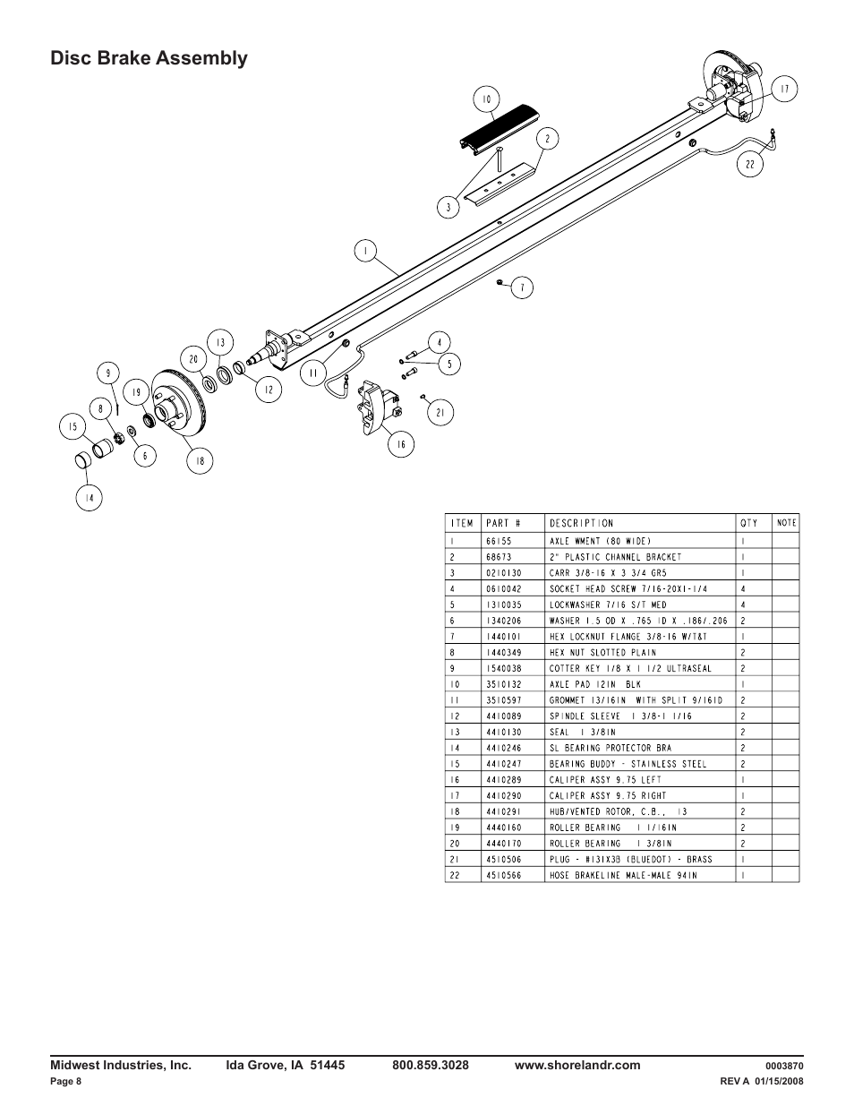 Disc brake assembly | ShoreLand'r CRB30CBLW V.2 User Manual | Page 8 / 10